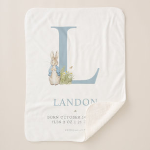 Couverture Sherpa Peter Rabbit Lettre personnalisée L