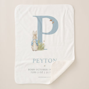 Couverture Sherpa Peter Rabbit Lettre personnalisée P
