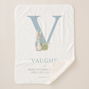 Couverture Sherpa Peter Rabbit Lettre personnalisée V