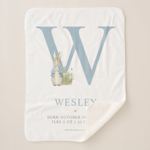 Couverture Sherpa Peter Rabbit Personalizezed Letter W