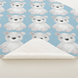 Couverture Sherpa Petit Baby shower Ours Enfant Anniversaire