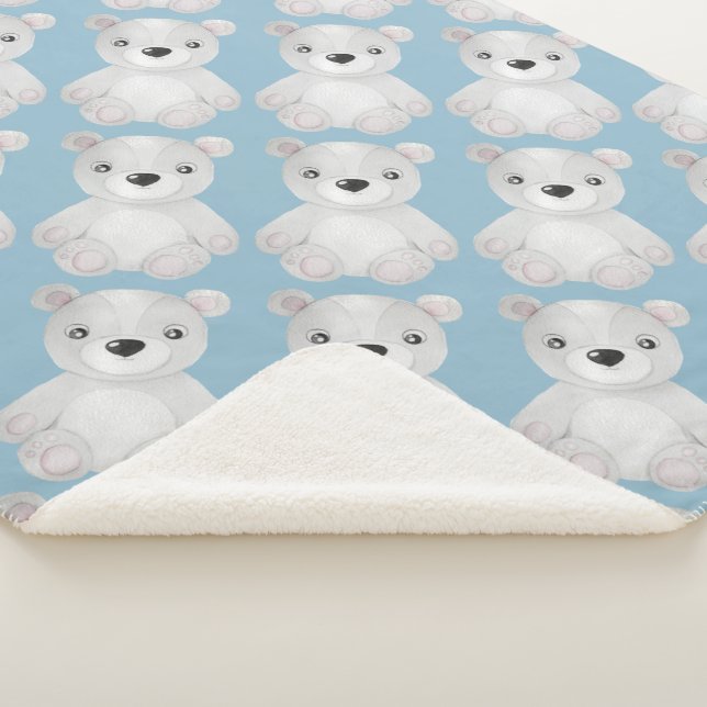 Couverture Sherpa Petit Baby shower Ours Enfant Anniversaire (3/4)