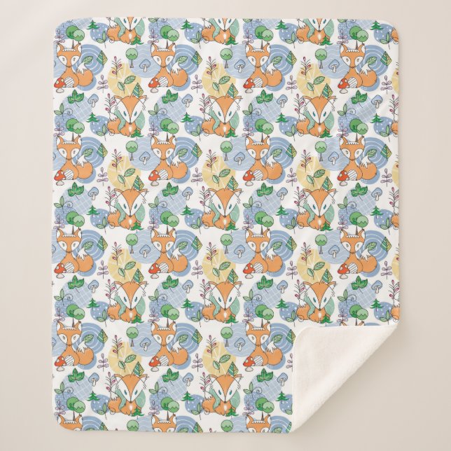 Couverture Sherpa Petit motif mignon de Fox (Devant)
