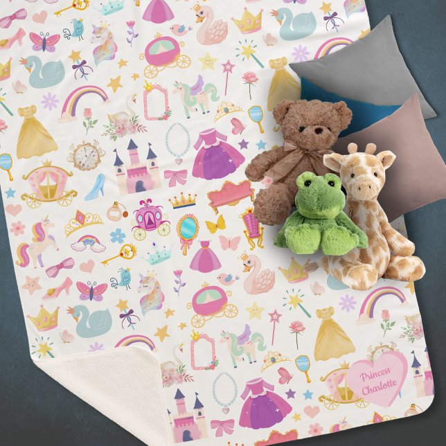 Couverture Sherpa Petite fille Jolie princesse Motif de conte fée (Créateur téléchargé)