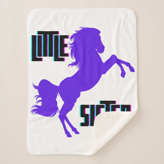 Couverture Sherpa Petite soeur Pony pourpre (Devant)