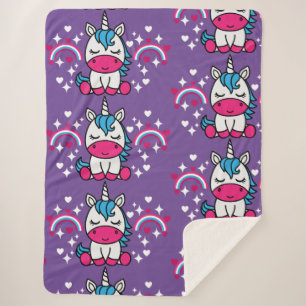 Couverture Sherpa Petites filles Unicorn Pony