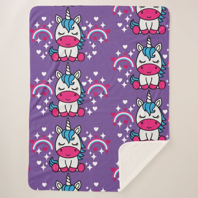 Couverture Sherpa Petites filles Unicorn Pony (Devant)