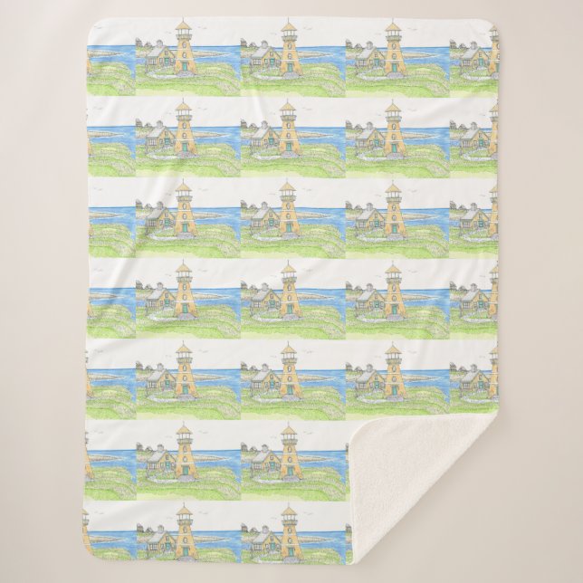 Couverture Sherpa Phare jaune Sherpa Blanket (Devant)