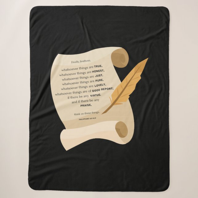 Couverture Sherpa Philippiens 4:8 KJV Bible Citation Soll (Devant)