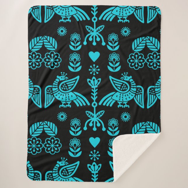 Couverture Sherpa Phoenix Bird Fold Art Imprimer (Devant)