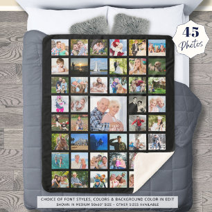 Couverture Sherpa Photo Collage 45 Photos Votre couleur Personnalisé