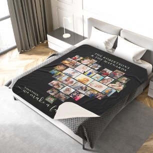 Couverture Sherpa Photo Collage Coeur Ensemble nous faisons une fami