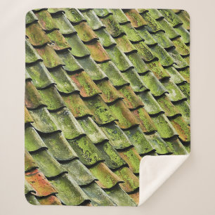 Couverture Sherpa Photo de fond du toit de bardeaux vert
