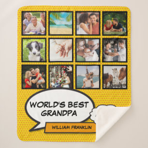 Couverture Sherpa Photo de grand-père grand-papa livre de bande dess