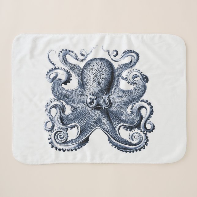 Couverture Sherpa Photo de la marine Blue Octopus par Ernst Haeckel (Devant (Horizontal))