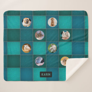 Couverture Sherpa Photo de l'animal de compagnie 8 Image Collage plu