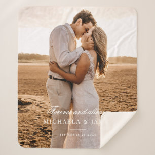 Couverture Sherpa Photo de mariage personnalisé élégant Noms de la m