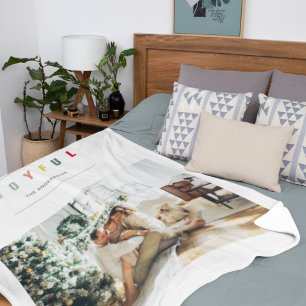 Couverture Sherpa Photo de Noël simple et moderne   Joyeuses vacance