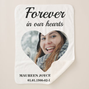 Couverture Sherpa Photo en forme de coeur Pour toujours dans nos coe