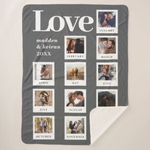 Couverture Sherpa Photo moderne Couple Love Anniversaire Valentines
