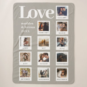 Couverture Sherpa Photo moderne Couple Love Anniversaire Valentines