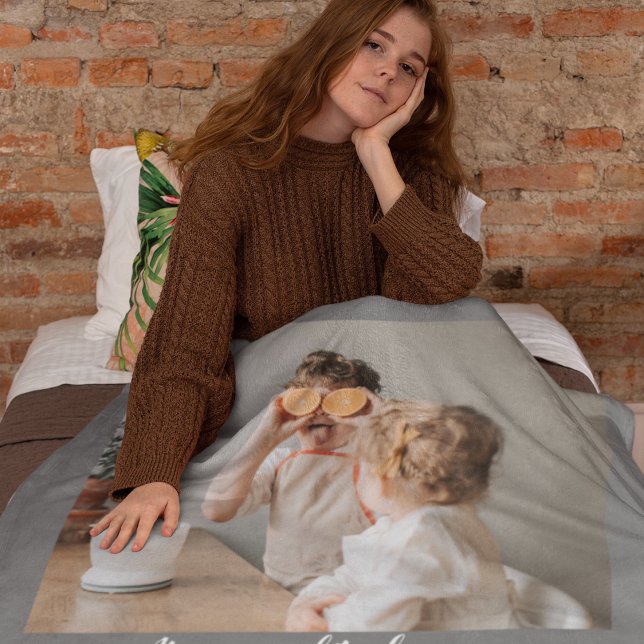 Couverture Sherpa Photo moderne Gris C'est bien d'être à la maison C (Créateur téléchargé)