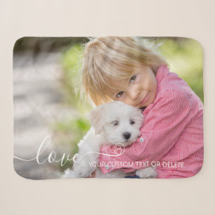 Couverture Sherpa Photo personnalisée Amour de script moderne person