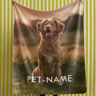 Couverture Sherpa Photo personnalisée avec le nom de votre chien