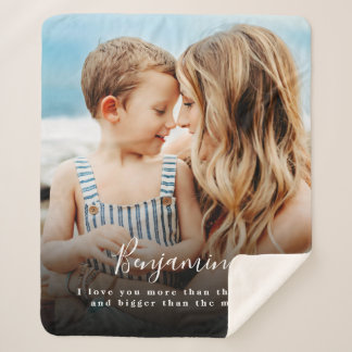 Couverture Sherpa Photo personnalisée Je t'aime Plus Sherpa Blanket