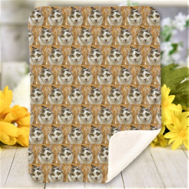 Couverture Sherpa Photo personnalisée pour animal de compagnie ou fa (Créateur téléchargé)