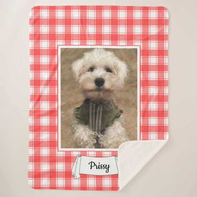 Couverture Sherpa Photo personnalisée Rouge et blanc Pays Agritouris (Devant)