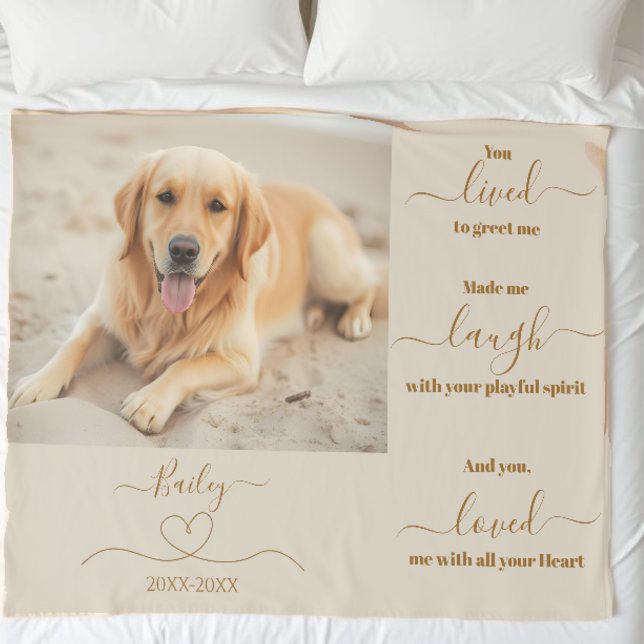 Couverture Sherpa Photo Pet Memorial (Pet Memorial Sherpa Blanket- Dog Memorial-Me)