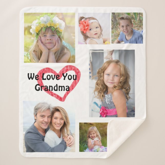 Couverture Sherpa Photo Sherpa Blanket pour grand-mère (Devant)