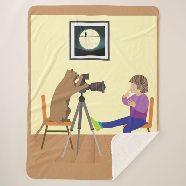 Couverture Sherpa Photographe de chat (Devant)