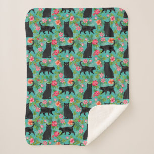 Couverture Sherpa Photographie de Black Cat Hawaiian