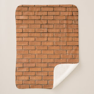 Couverture Sherpa Photographie de closeup de mur de briques brunes