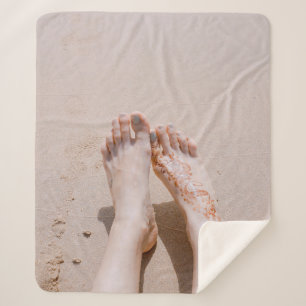 Couverture Sherpa Photographie de focalisation sélective des pieds a