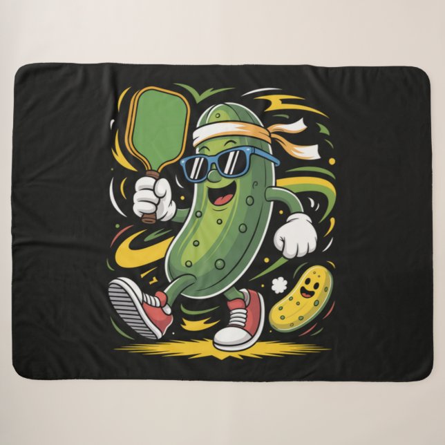 Couverture Sherpa Pickle Jouant au Pickleball (Devant (Horizontal))