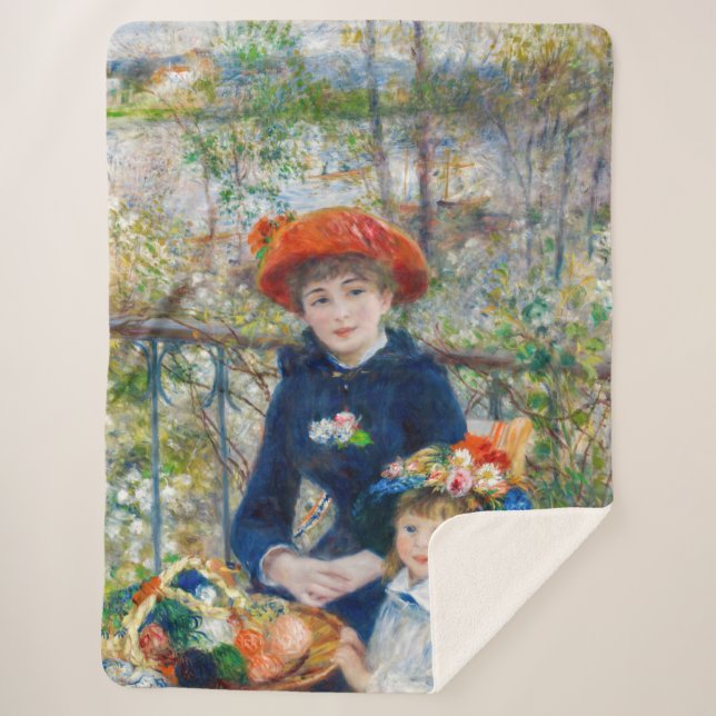 Couverture Sherpa Pierre-Auguste Renoir - Deux soeurs sur la terrass (Devant)
