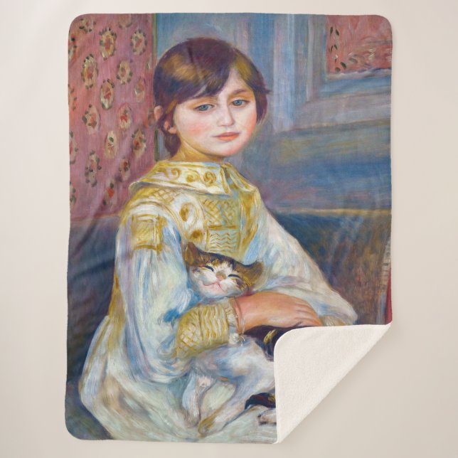 Couverture Sherpa Pierre-Auguste Renoir - Enfant avec chat (Devant)