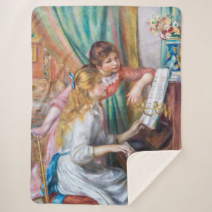 Couverture Sherpa Pierre Auguste Renoir - Jeunes filles au piano