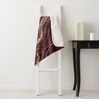 Couverture Sherpa Pierre de marbre de Bourgogne Élégante Luxe Simple