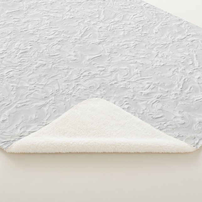 Couverture Sherpa Pierre texturée blanche, Art Abstrait monochrome (3/4)