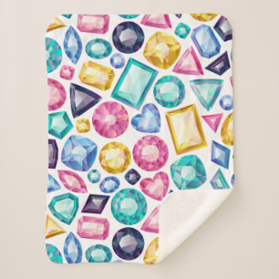 Couverture Sherpa Pierres gemmes brillantes Girly chics de diamant