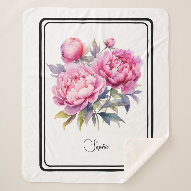 Couverture Sherpa Pies roses (Devant)