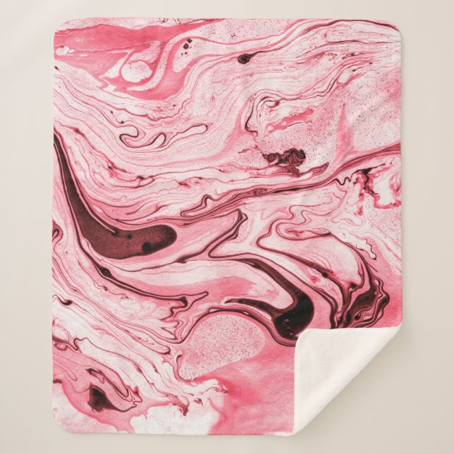 Couverture Sherpa Pinceau d'eau Abstraite monochrome, Futuristi roug (Devant)