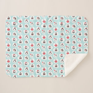 Couverture Sherpa Pingouin hiver