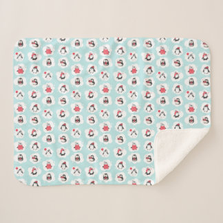 Couverture Sherpa Pingouin hiver