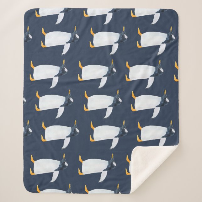 Couverture Sherpa Pingouins : Petite aquarelle foncée (Devant)