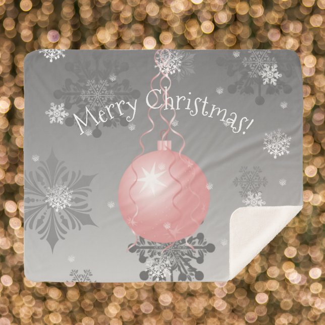 Couverture Sherpa Pink Fancy Ornement de Noël Sherpa Blanket (Pink Fancy Christmas Ornament Sherpa Blanket)